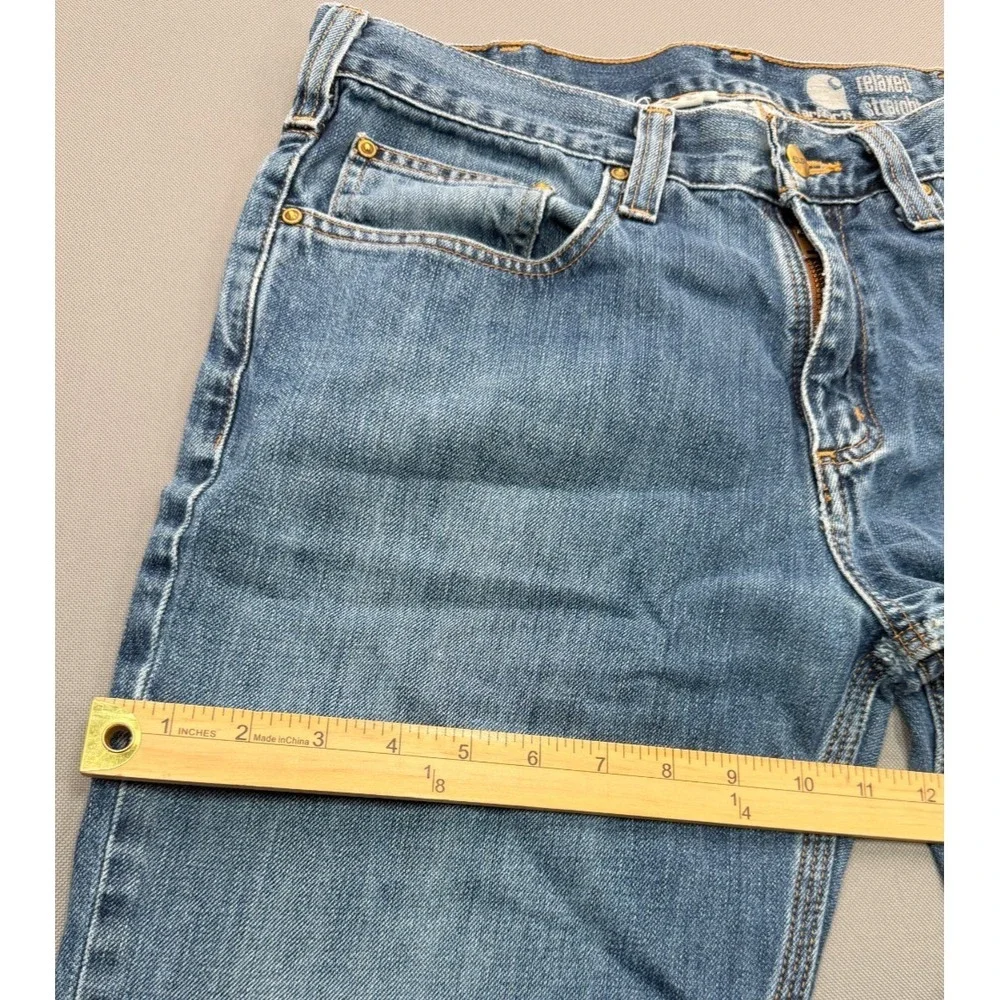 Carhartt Men's Relaxed Straight Leg Jeans Blue Denim Work Pants | 32x30